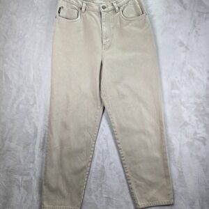 VINTAGE Lauren Ralph Lauren Jeans Womens 12P Petite Khaki High Rise Tapered 90s